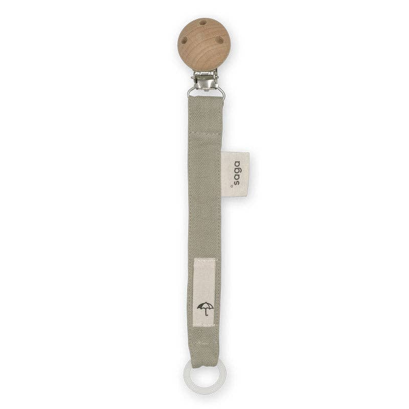 Saga Copenhagen - Pacifier Clip - Green Tea - Organic Cotton