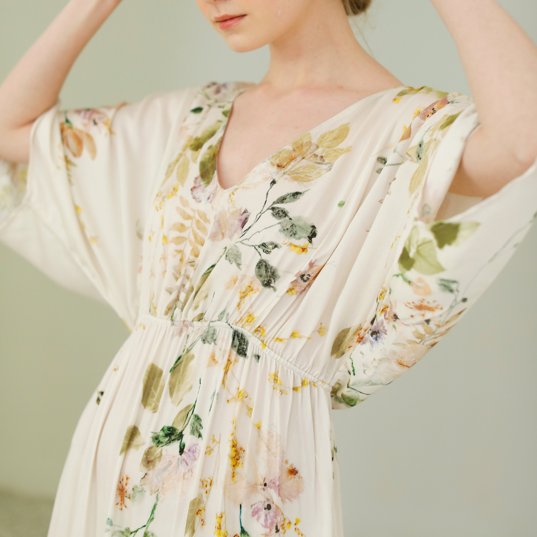 DrifWoo - Blossom Floral Print Nightshirt  Pajamas Dress for Fall