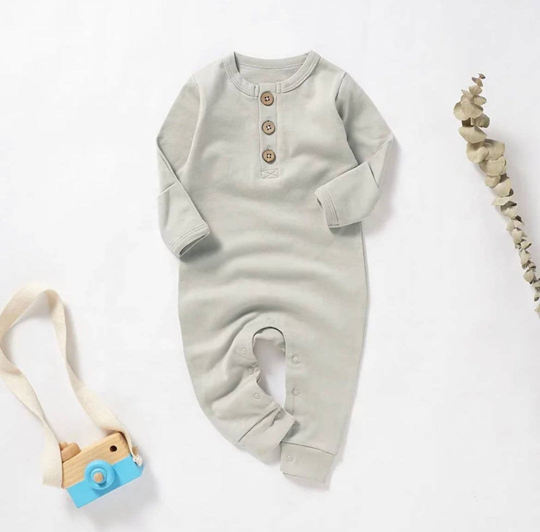 Boho + Babe - Organic Cotton Button Baby Romper