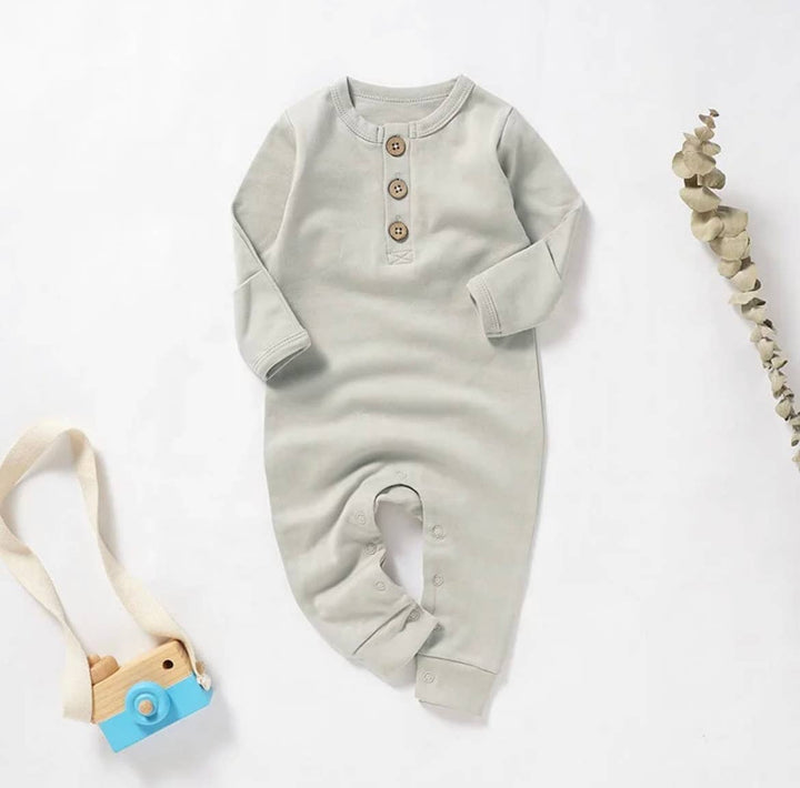 Boho + Babe - Organic Cotton Button Baby Romper