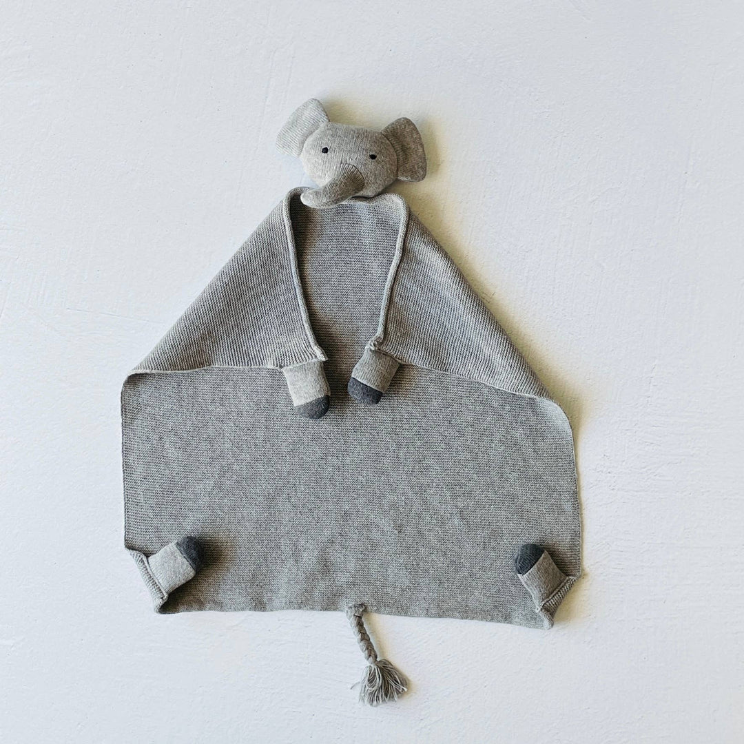 Viverano Organics - Elephant - Organic Baby Lovey Security Blanket Cuddle Cloth
