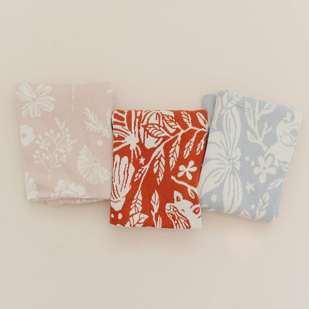 The Blueberry Hill - Floral Blanket Organic Cotton Baby Decor Gift Spring Summer