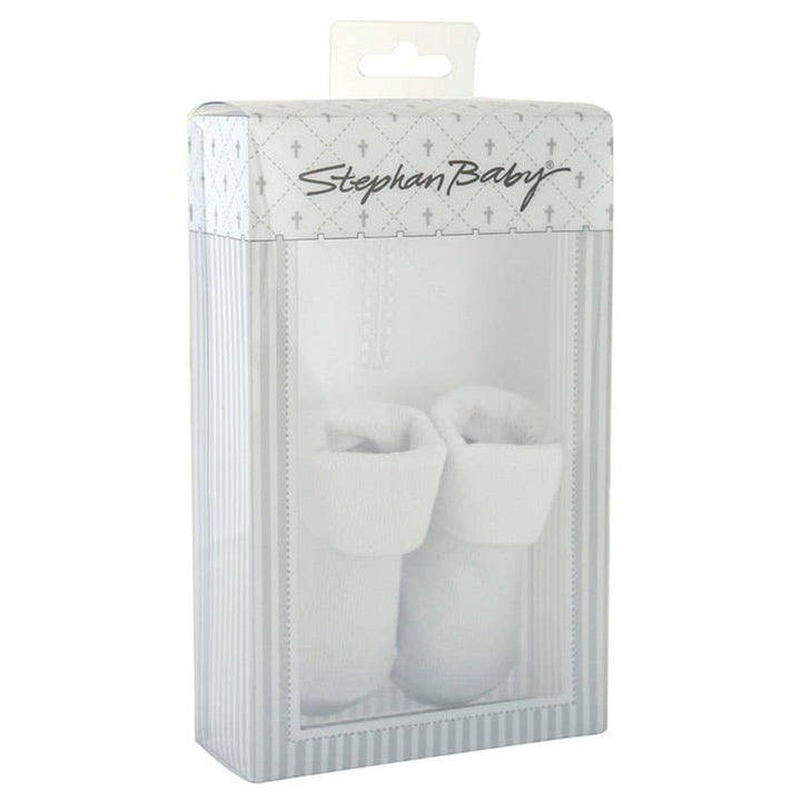 Stephan Baby by Creative Brands - Embroidered Cross Bib & Lace Sock Set, 6-12 months