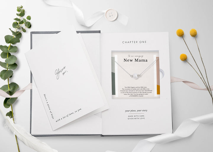 hope love shine - Congratulations New Mom Interlocking Circles Dainty Necklace