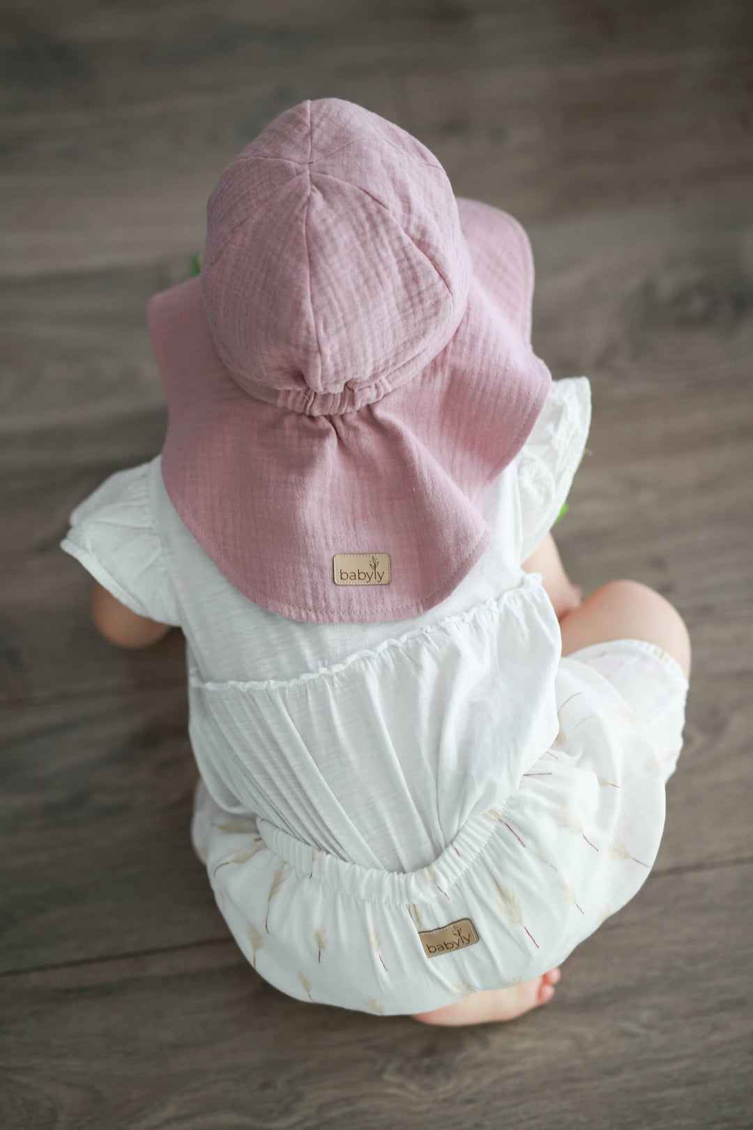 BABYLY - Muslin kids baby hat -summer sun bucket hat for kids