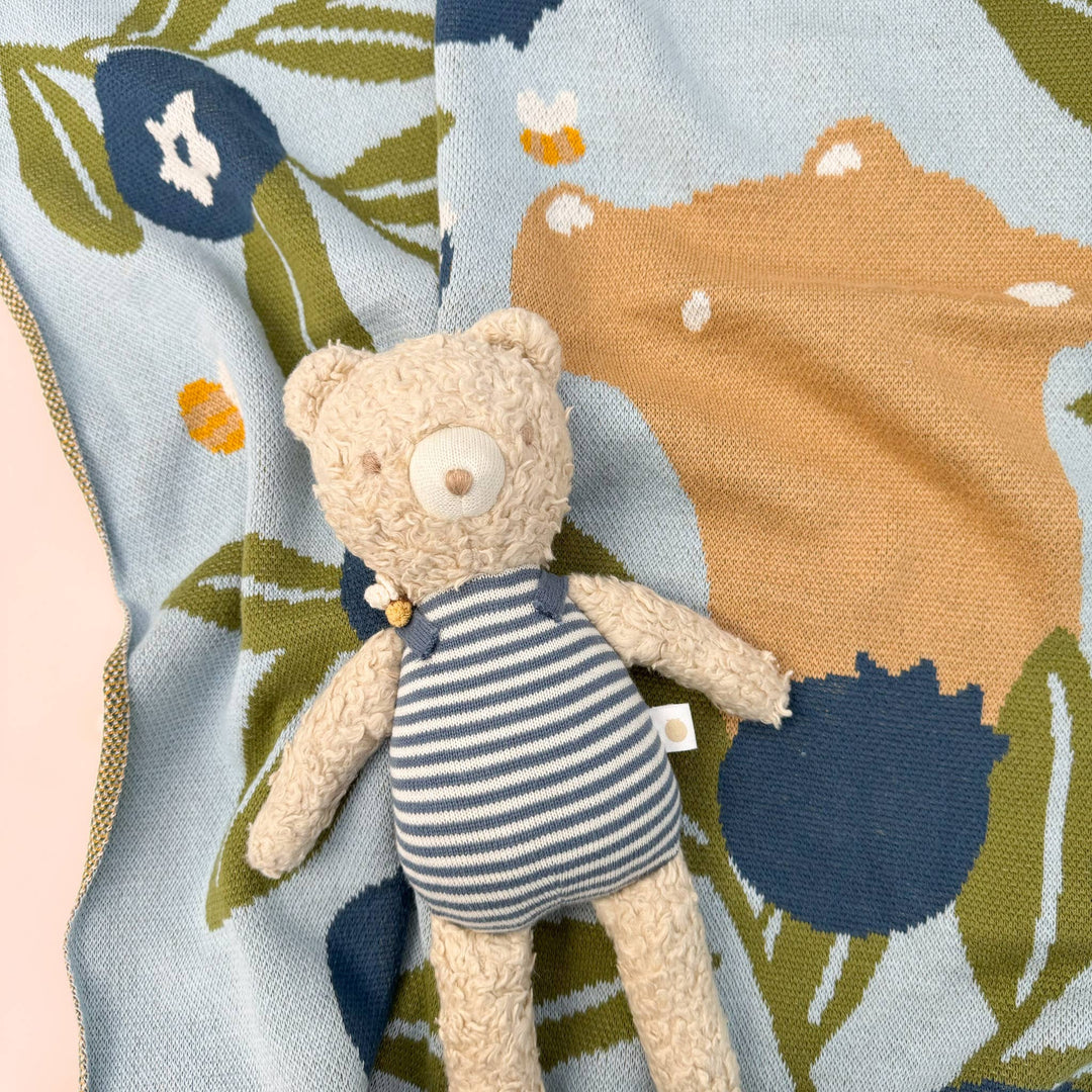 The Blueberry Hill - Bear Beekeeper Plushie Bee Baby Kids Toy Spring Summer Gift