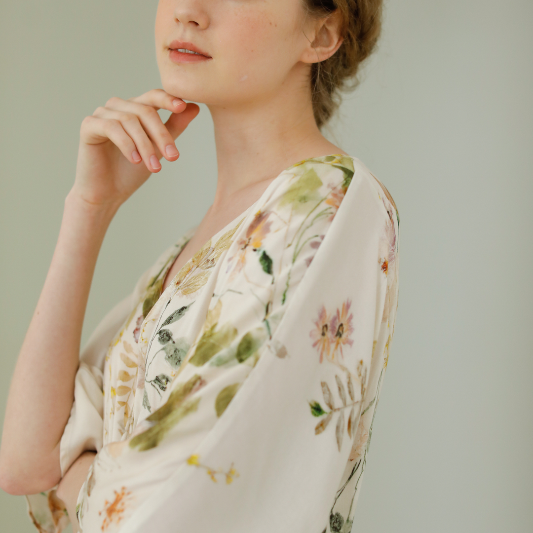 DrifWoo - Blossom Floral Print Nightshirt  Pajamas Dress for Fall