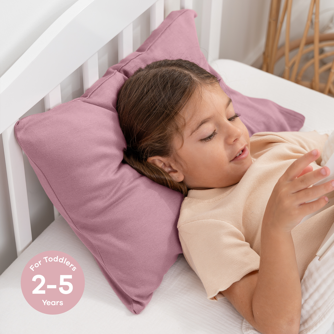 Comfy Cubs - Toddler Pillow with Soft Cotton and Muslin Cotton Pillowcase