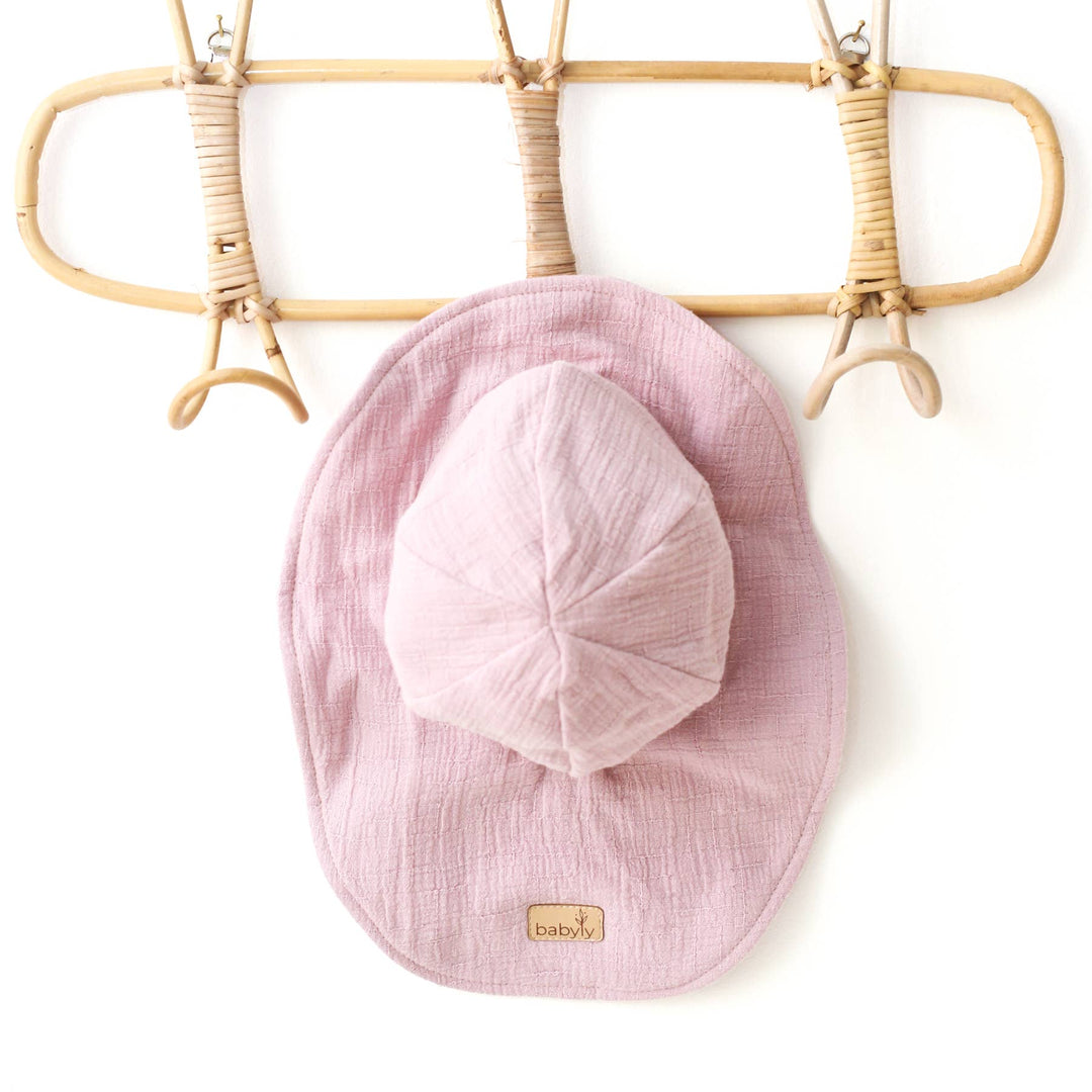 BABYLY - Muslin kids baby hat -summer sun bucket hat for kids