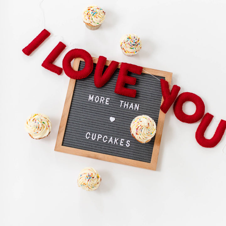Joy Felts - I LOVE YOU - Wool Letter Garland - Regular Size Letter