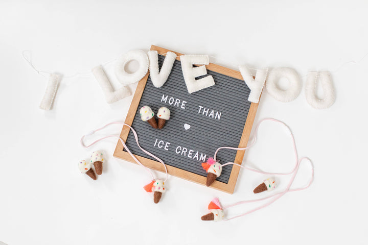 Joy Felts - I LOVE YOU - Wool Letter Garland - Regular Size Letter