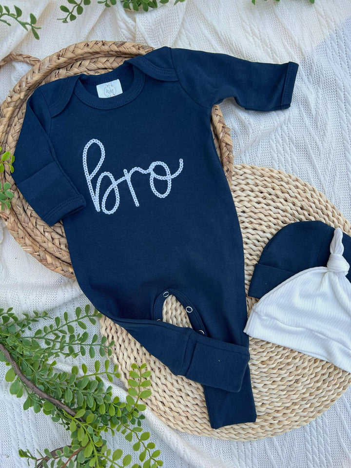 Wonderfully Made - Baby Boy Outift | Navy Blue Romper Bro