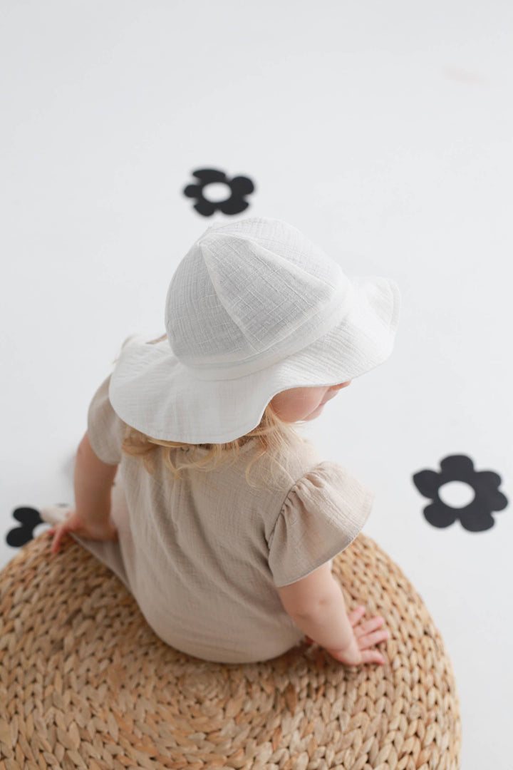 BABYLY - Muslin kids baby hat -summer sun bucket hat for kids