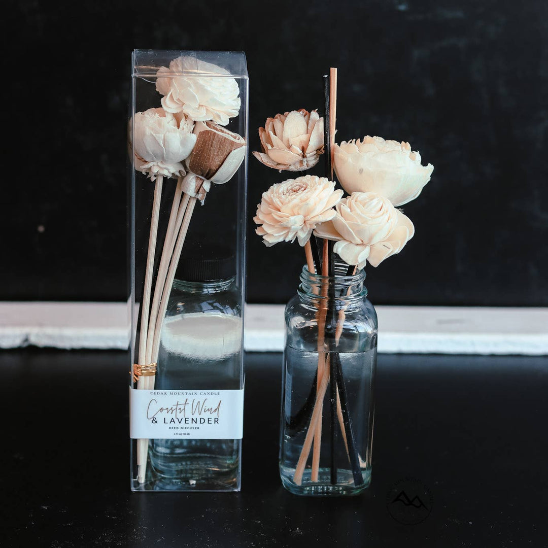 Cedar Mountain Candle - Sweet Vanilla Cinnamon - Flower Reed Diffuser