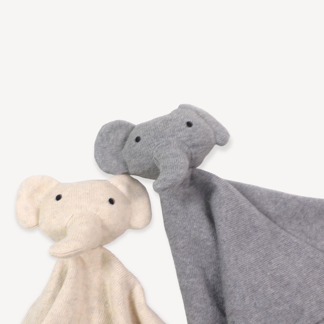 Viverano Organics - Elephant - Organic Baby Lovey Security Blanket Cuddle Cloth