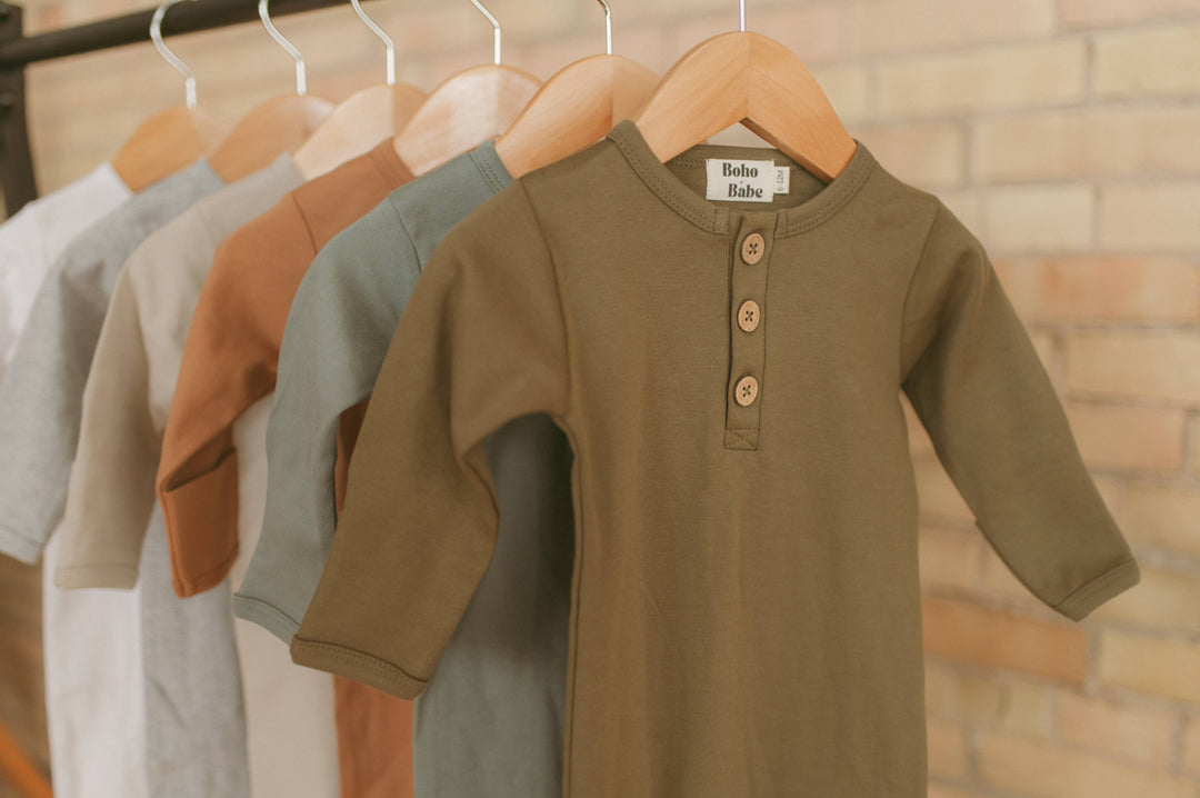 Boho + Babe - Organic Cotton Button Baby Romper