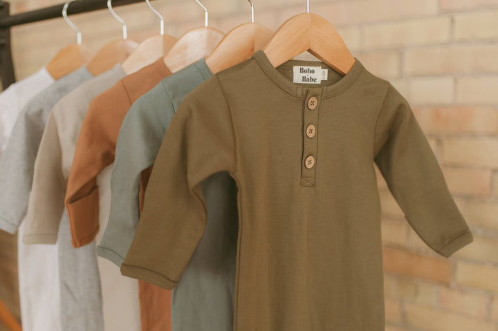Boho + Babe - Organic Cotton Button Baby Romper