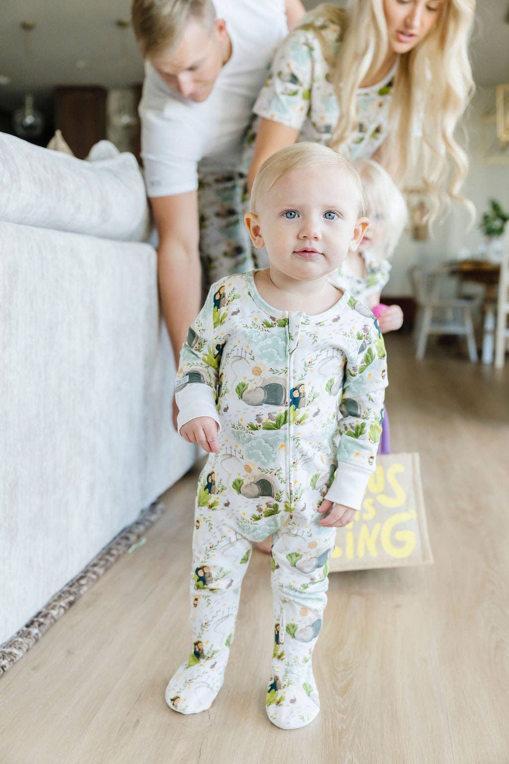 Holy Pals - He Is Risen PJ Footed Onesie Cotton