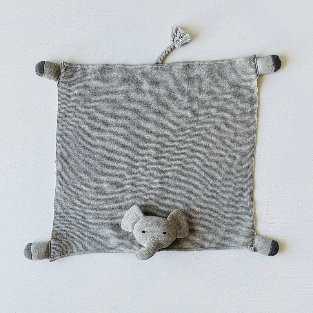 Viverano Organics - Elephant - Organic Baby Lovey Security Blanket Cuddle Cloth