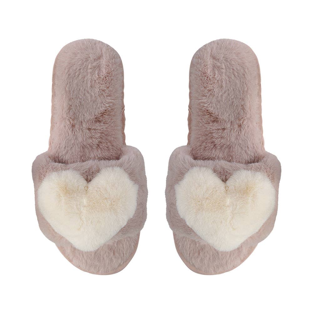 limlim - PLUSH HEART SLIPPERS