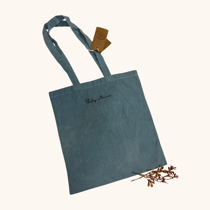 Eloise et moi - Hand embroidered Vacances cotton Tote, hand dyed tote bag  