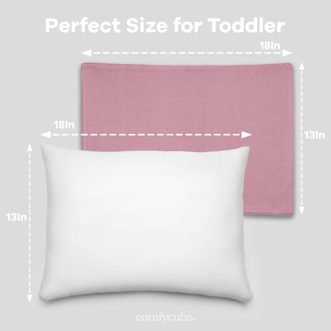 Comfy Cubs - Toddler Pillow with Soft Cotton and Muslin Cotton Pillowcase