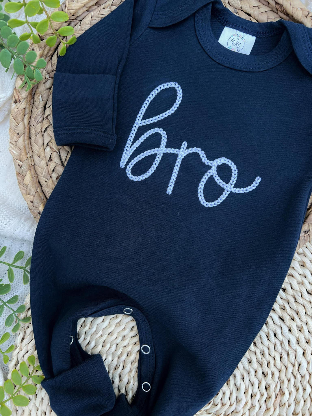Wonderfully Made - Baby Boy Outift | Navy Blue Romper Bro
