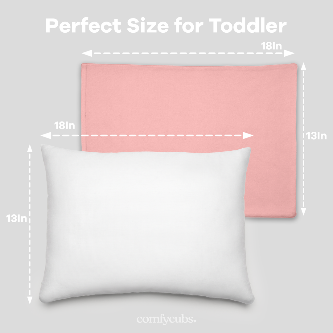 Comfy Cubs - Toddler Pillow with Soft Cotton and Muslin Cotton Pillowcase