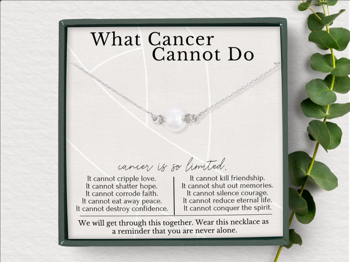 hope love shine - 2 Rings Dainty Interlocking Necklace Cancer Survivor Gift