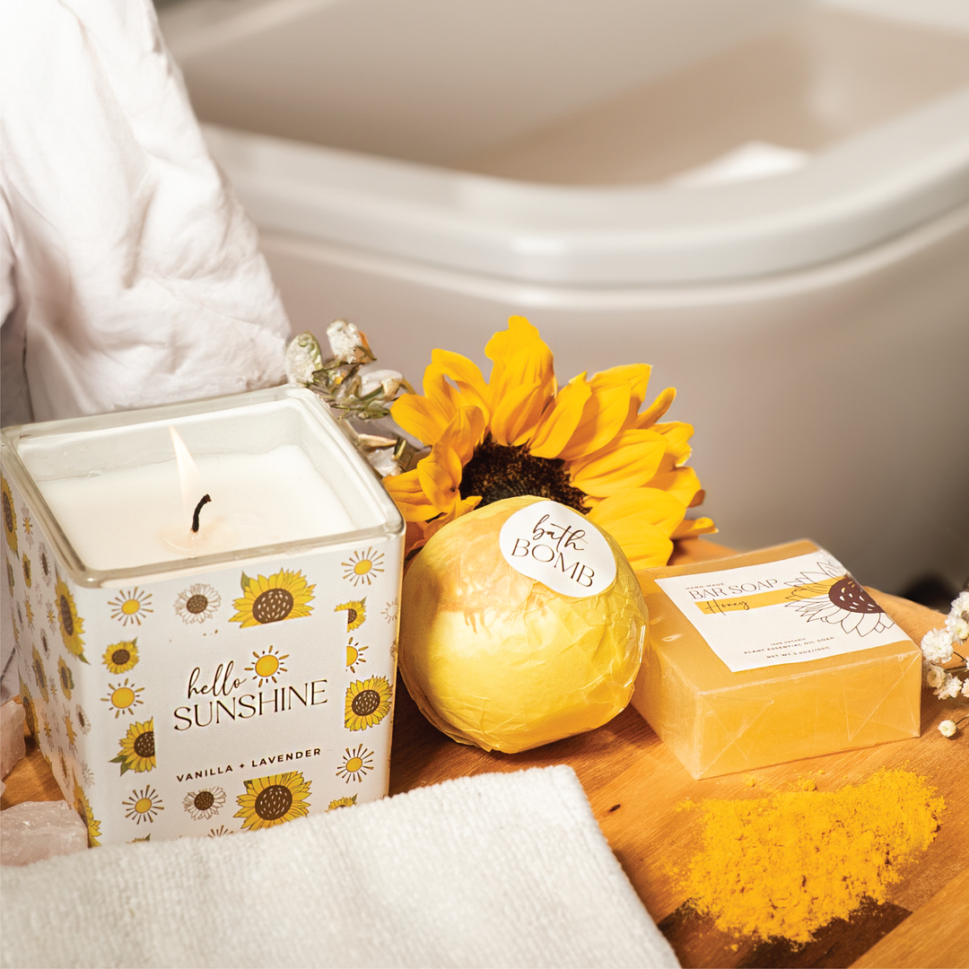 The Love Crate Co. - The Love Crate Co Sunflower Gifts for Women, 15pc Custom Gift Box for Women. Get Well Soon Gift Baskets for Women, You Are My Sunshine Gifts, Care Package For Women Thinking of You, Wellness Gifts.