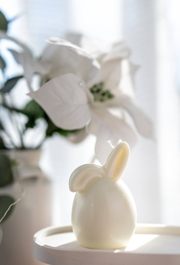 MySunshineCandless - Easter Bunny Egg Candle, Floppy Ears, Easter bunny candle,