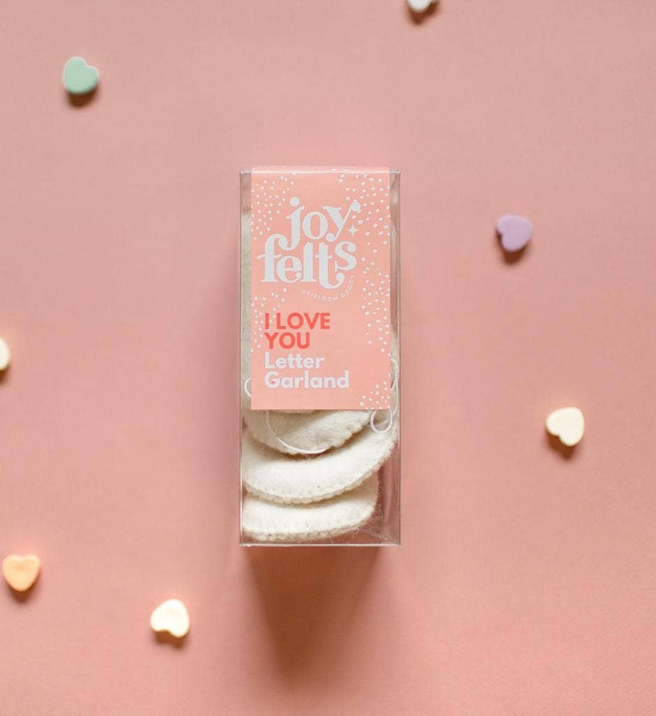 Joy Felts - I LOVE YOU - Wool Letter Garland - Regular Size Letter