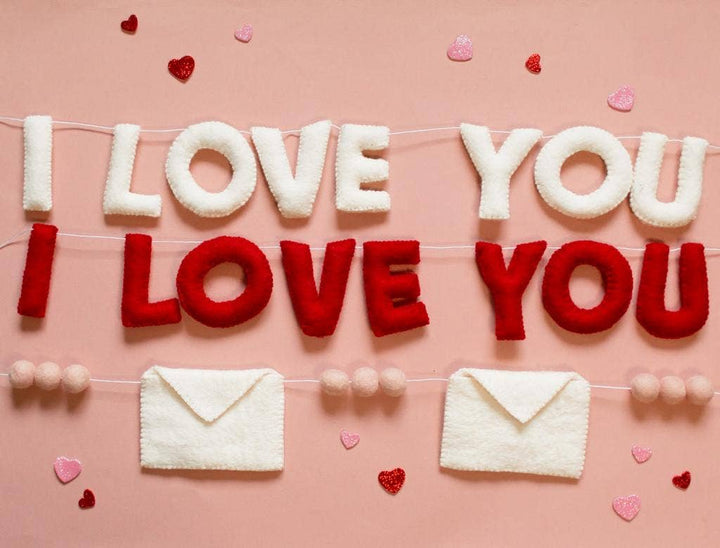 Joy Felts - I LOVE YOU - Wool Letter Garland - Regular Size Letter