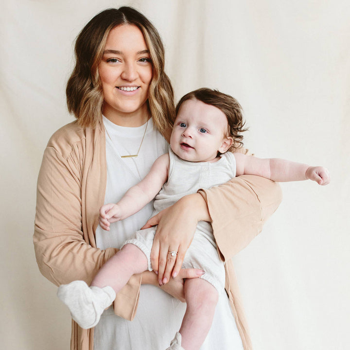 goumikids - Viscose Bamboo + Organic Cotton Womens Robe - Sandstone