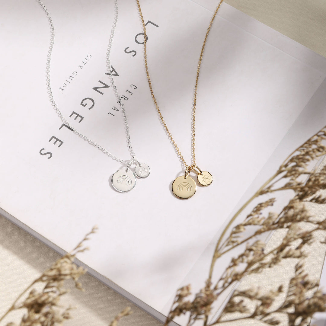 hope love shine - Pet Memorial Rainbow Bridge Sympathy Necklace w/ Blank Card