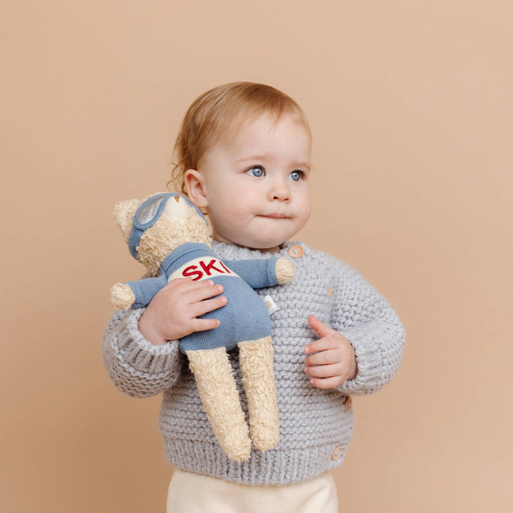 BUNDLE TRIO: Baby Ski, Organic Sweater Knit Blanket & Teether Tree Bundle