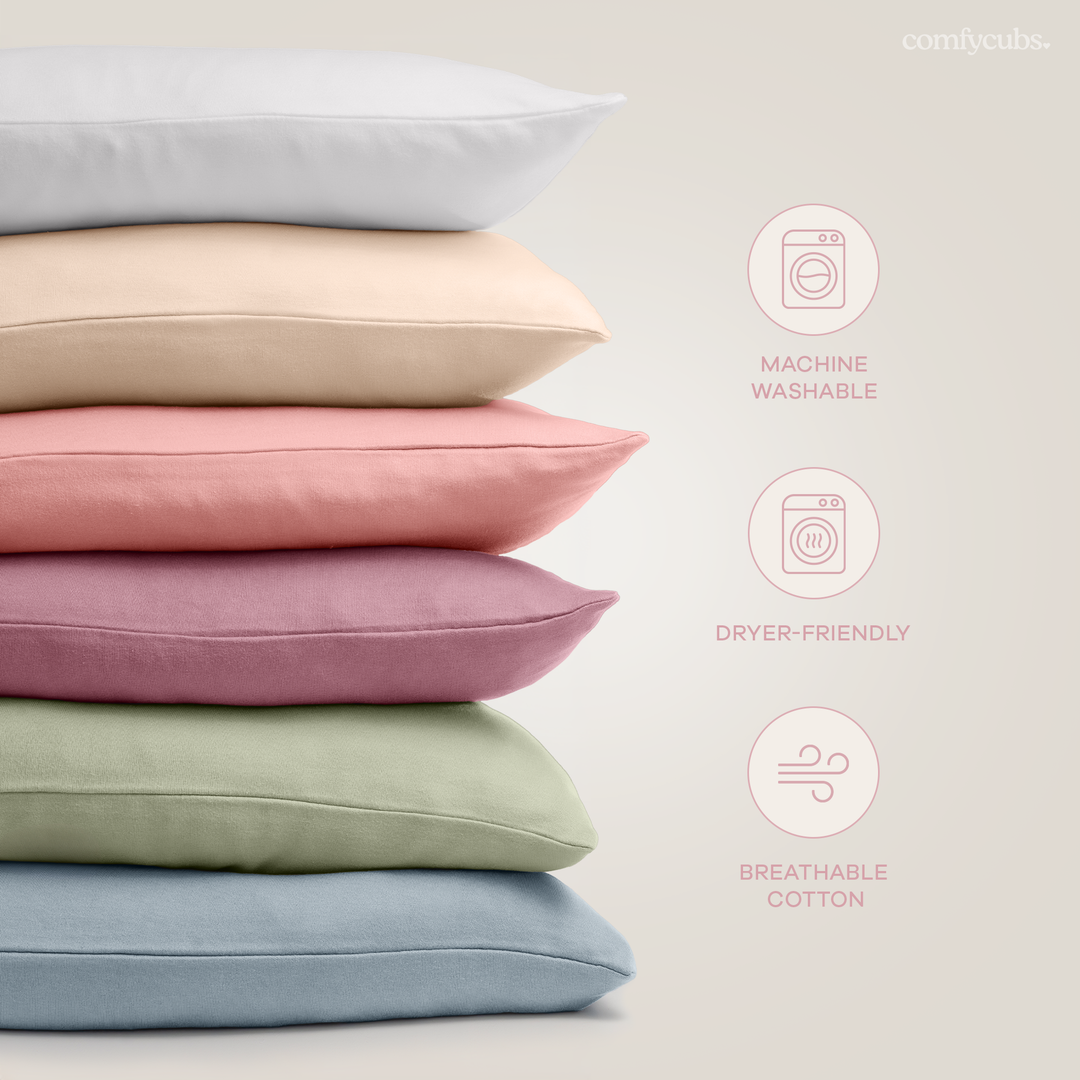 Comfy Cubs - Toddler Pillow with Soft Cotton and Muslin Cotton Pillowcase