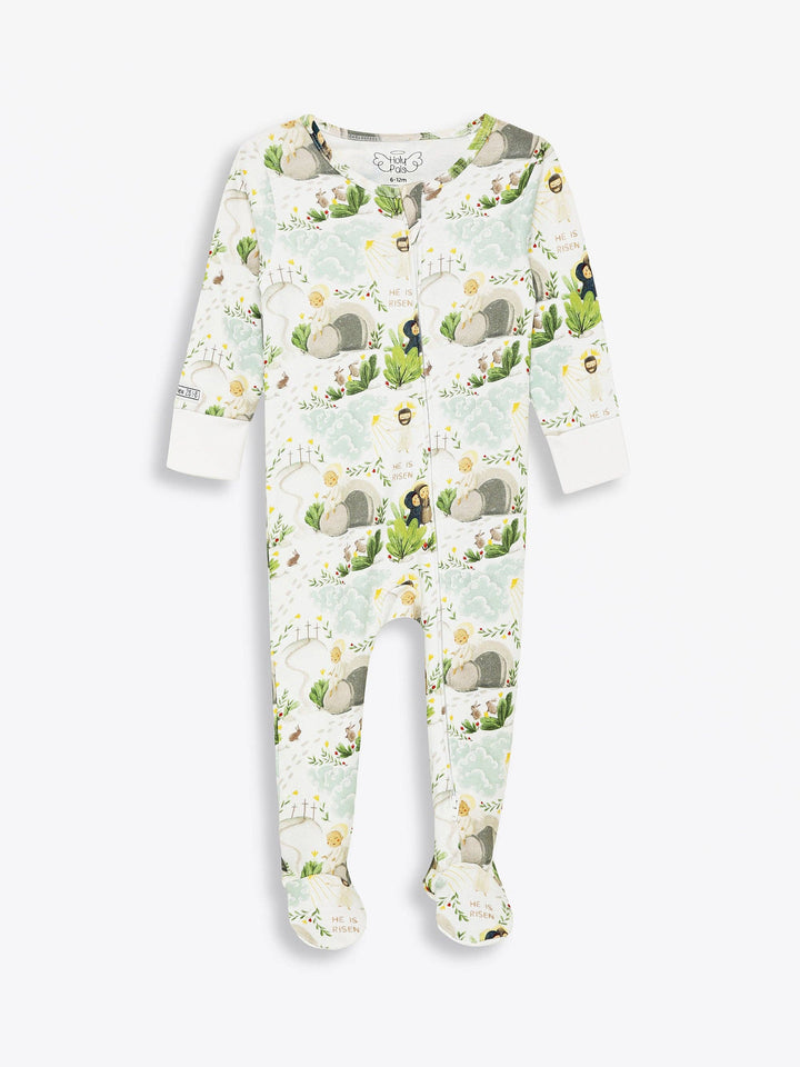 Holy Pals - He Is Risen PJ Footed Onesie Cotton
