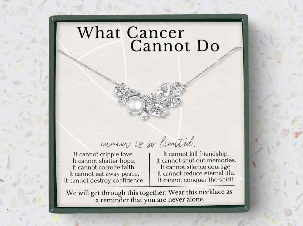 hope love shine - 2 Rings Dainty Interlocking Necklace Cancer Survivor Gift