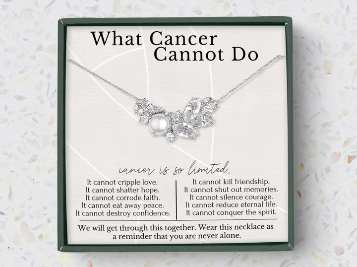 hope love shine - 2 Rings Dainty Interlocking Necklace Cancer Survivor Gift