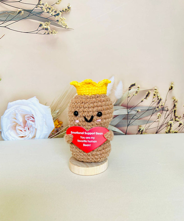 TOMOPOD LLC - Crochet Emotional Support Desk Buddy, Pickle/Coffee/Bean