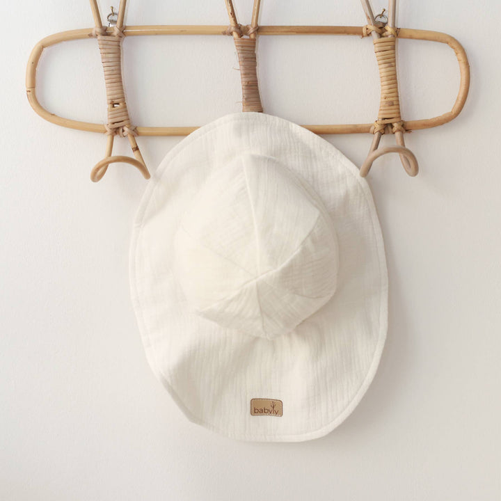 BABYLY - Muslin kids baby hat -summer sun bucket hat for kids