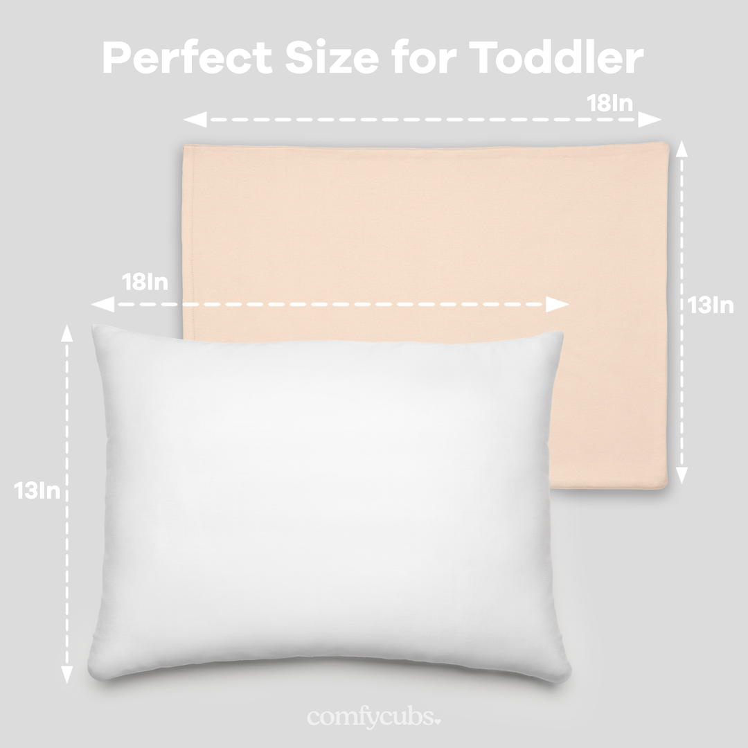 Comfy Cubs - Toddler Pillow with Soft Cotton and Muslin Cotton Pillowcase