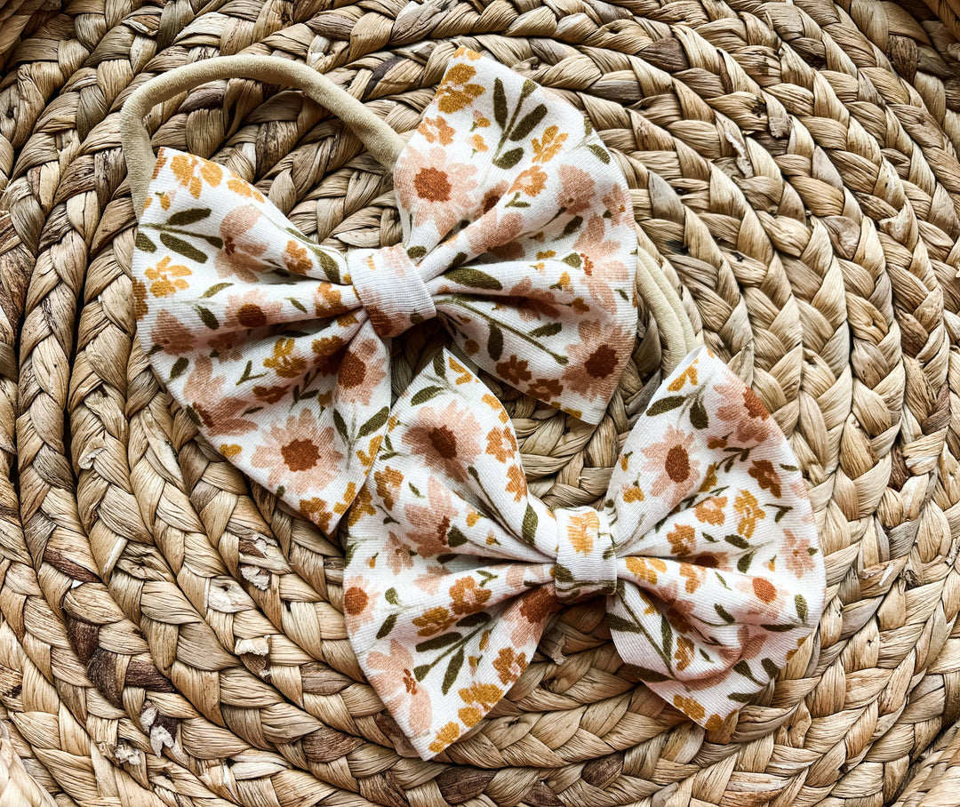 Boho + Babe - Baby Bow Headband - Floral Garden