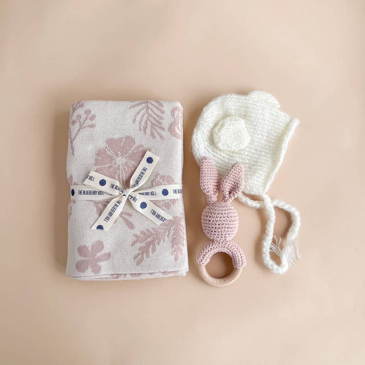 The Blueberry Hill - Floral Blanket Organic Cotton Baby Decor Gift Spring Summer