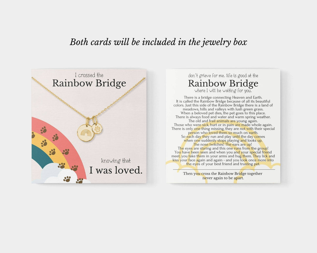 hope love shine - Pet Memorial Rainbow Bridge Sympathy Necklace w/ Blank Card