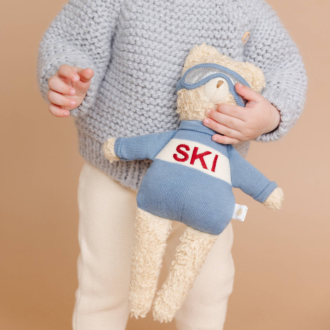 BUNDLE TRIO: Baby Ski, Organic Sweater Knit Blanket & Teether Tree Bundle