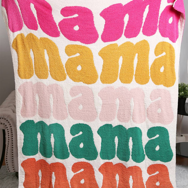 Fashion City - Mama Colorful Typography Design Soft Cozy Throw Blanket