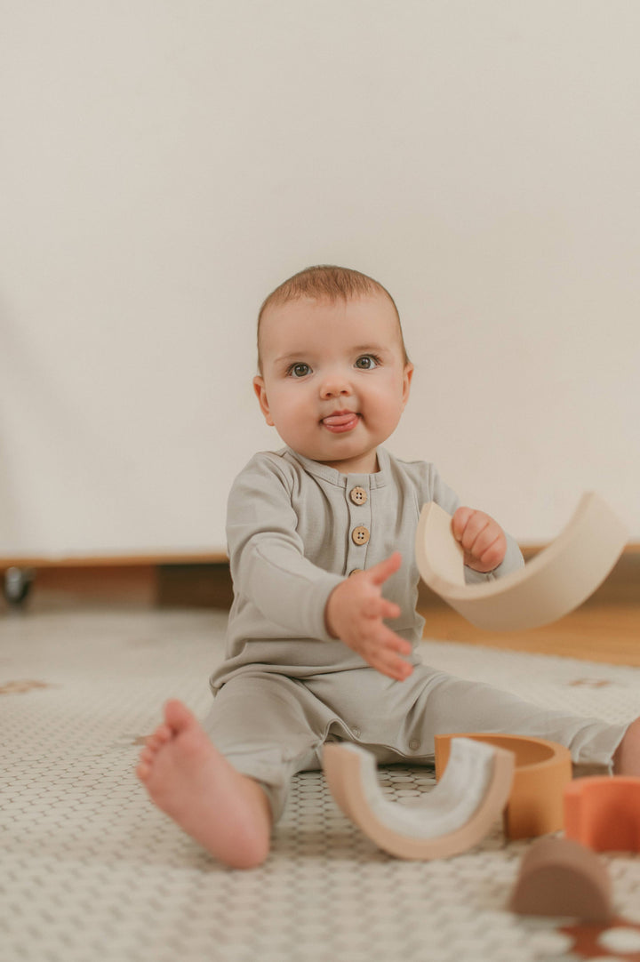 Boho + Babe - Organic Cotton Button Baby Romper