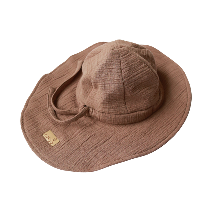 BABYLY - Muslin kids baby hat -summer sun bucket hat for kids